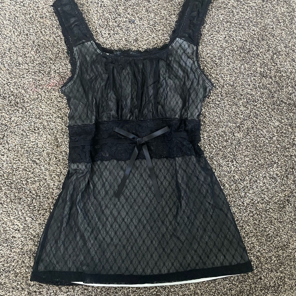 Maurices Black Lace Babydoll Top